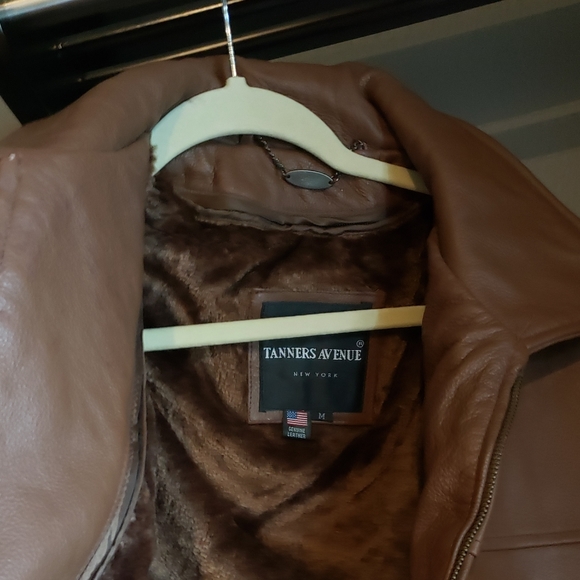 Mens Brown Genuine Leather Jacksr Size Medium - Picture 2 of 4